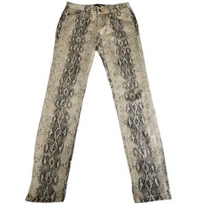 Judy Blue Jeans Womens 28 Tan Brown Snake Print High Rise Skinny Fit